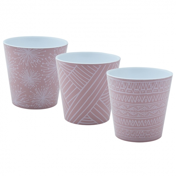 Горщик Алеана Деко зі вставкою з декором Етно 13,0х12,5 см круглий 1,1 л фрезія (114040) 