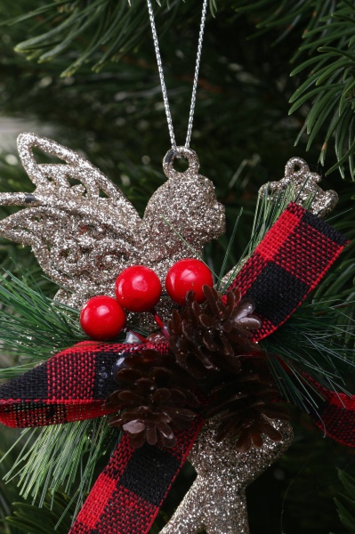 Декоративна підвіска Янгол з декором 15x7x3,5 см білий LD21049