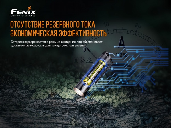 Фонарик Fenix ручной E12 V2.0 черный