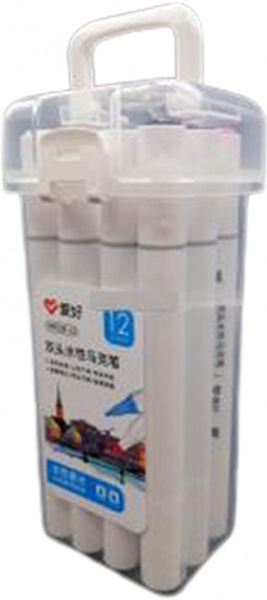 Набор двухсторонних скетч маркеров 12 цветов AH-PM538-12 