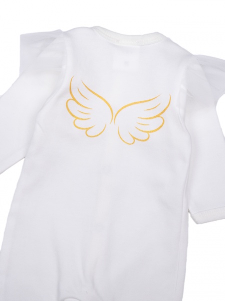 Комбинезон для девочки Bambinelli с крылышками из фатина р.68 молочный 