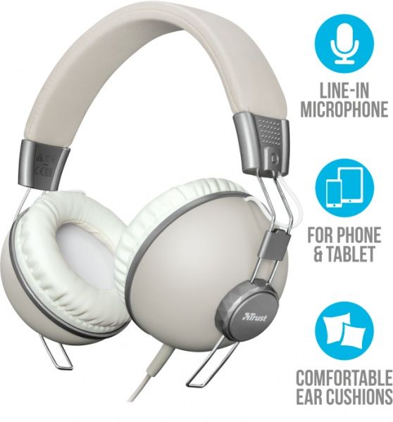 Навушники Trust TRUST Noma Headphones white 