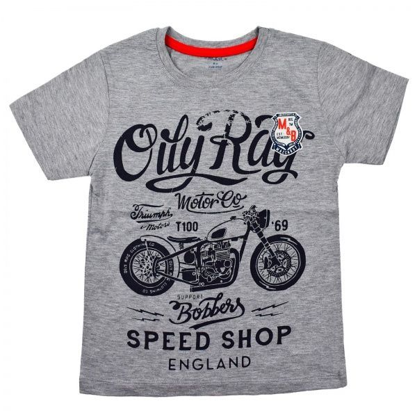 Футболка для хлопчика AKKUZU kids Oil Ray 9131 р.128 сірий 