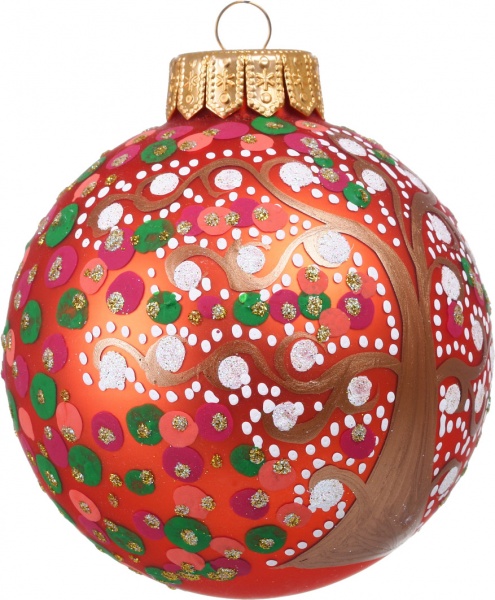 Шар новогодний Тенденция ручной работы d 100 мм красный