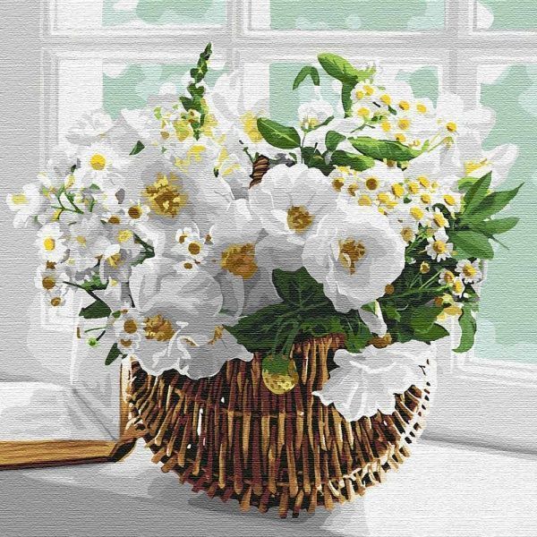 Картина по номерам Нежность в корзине Идейка 