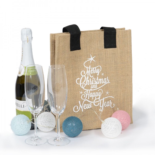 Сумка для подарунків джутова S (White) Takasumka 