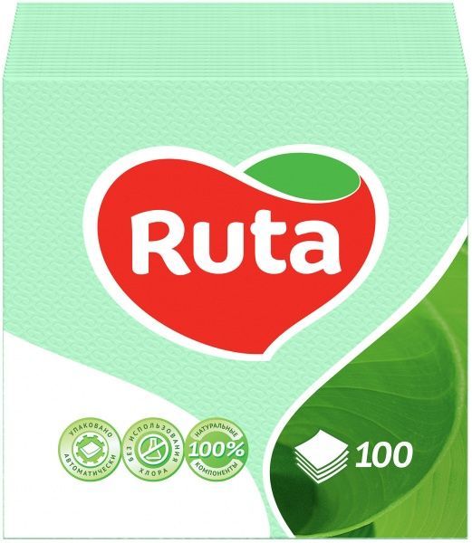 Салфетки столовые Ruta 24х24 см зеленый 100 шт.