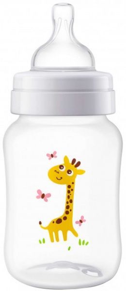 Бутылочка Philips Avent для кормления Anti-Colic с декором Жираф 260 мл 1 шт SCF821/12