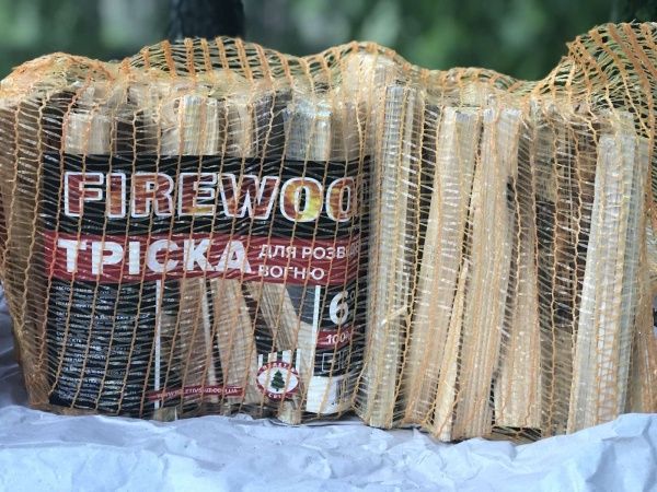 Щепа для разведения огня (сосна) 6 дм3