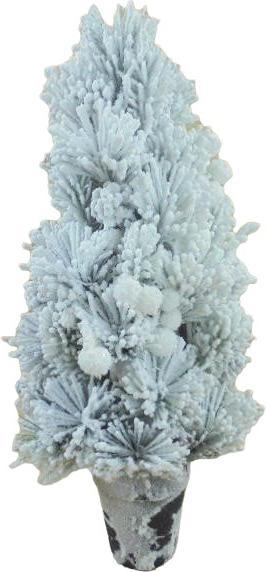 Искусственная елка в горшке заснеженная с белым декором 50 см разноцветный