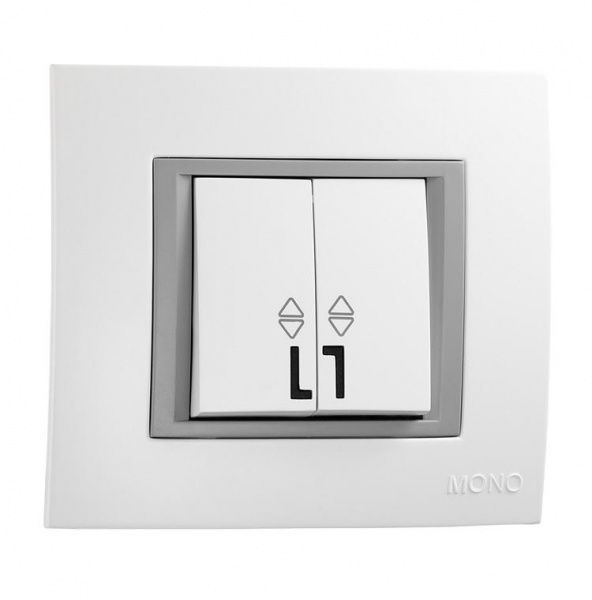 Вимикач прохідний двоклавішний Mono Monte без підсвітки 10 А 250В білий 105-010101-111