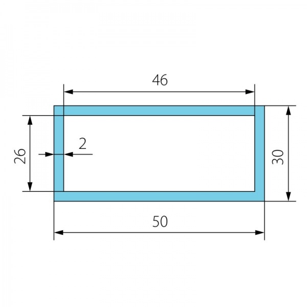 Труба профільна Braz Line 50х30х2,0 мм