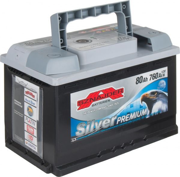 Аккумулятор автомобильный SZNAJDER Silver Premium 6СТ- 80Aз 80А 12 B «+» справа