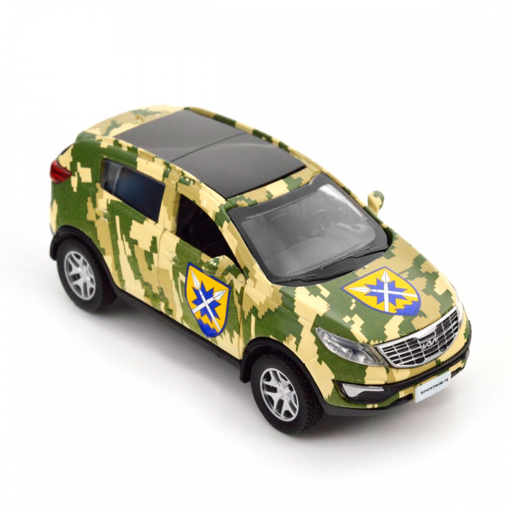 Автомодель TechnoDrive 1:32 серії Шеврони Героїв Kia Sportage R-56 ОМПБр 250362M