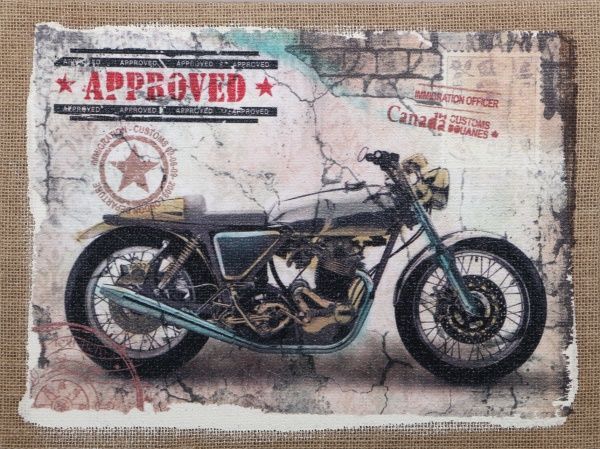 Картина на мішковині Мотоцикл 30x40 см 
