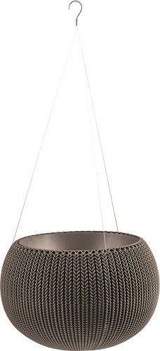 Горшок пластиковый COZIES M круглый 9,4л коричневый 