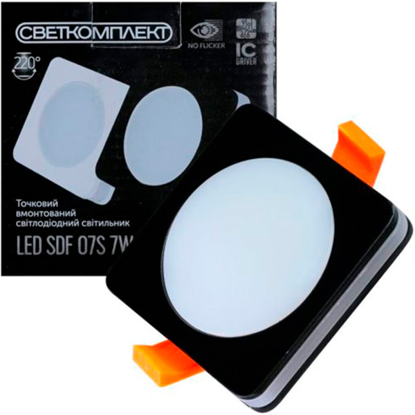 Світильник точковий Светкомплект LED SDF 07S 7W 4500K BK 7 Вт 4500 К чорний 
