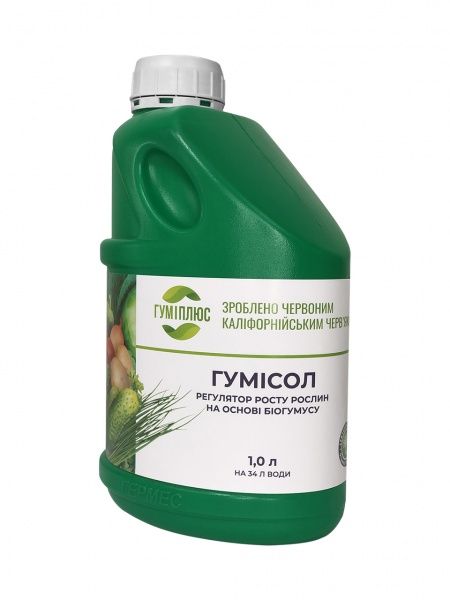 Стимулятор росту та розвитку рослин Гуміплюс Гумісол на основі біогумусу 1 л