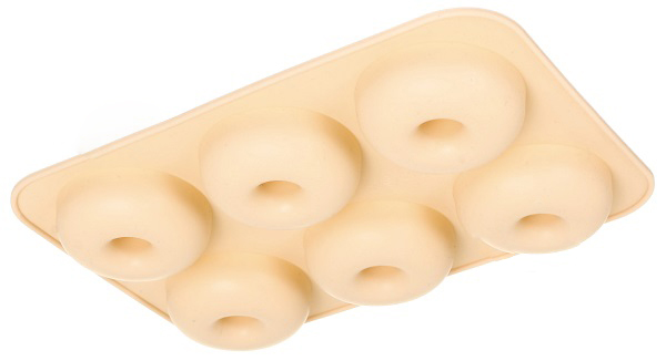 Форма для випікання пончиків з втулкою на 6шт Peach&Brown series 26х18х2,5 см персиковийх Smart Kitchen by Flamberg