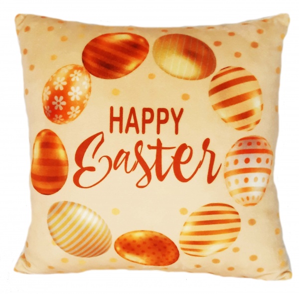 Подушка декоративна Анна Подушка Happy Easter Писанки 35 см золотий