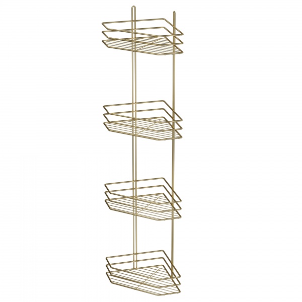 Полка для ванной Украина угловая 25 см 4-ярусная 3-контурная золото 