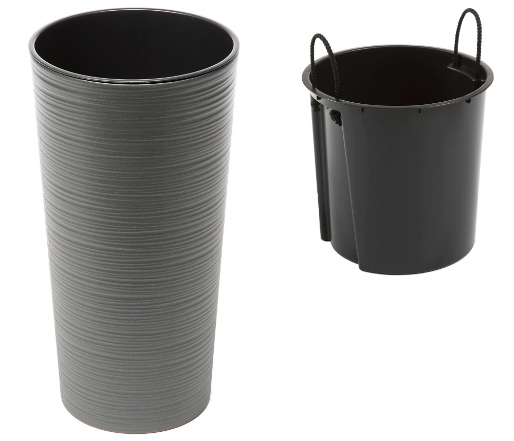 Вазон пластик DLUTO 25х47 круглый графит 9,5 л Lamela (9507269)