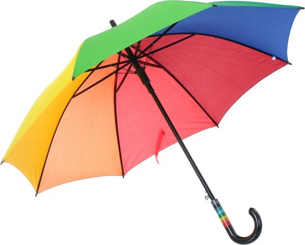 Зонт Радуга, трость, автомат разноцветный 