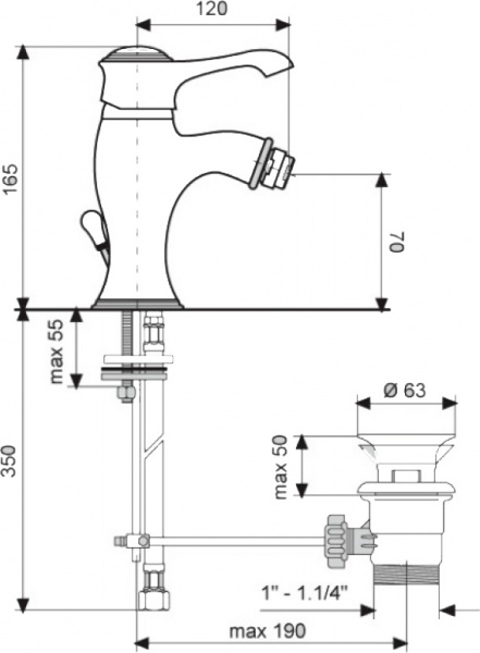 Смеситель для биде Emmevi Rubinetterie Tiffany CR6004