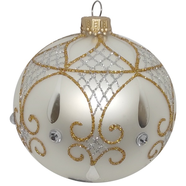 Куля новорічна 80 мм білий 10018-1