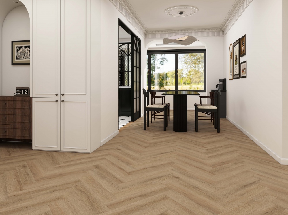 Ламинат виниловый (SPC) GROSS WALD Herringbone Vibe Amber Grain 5 мм