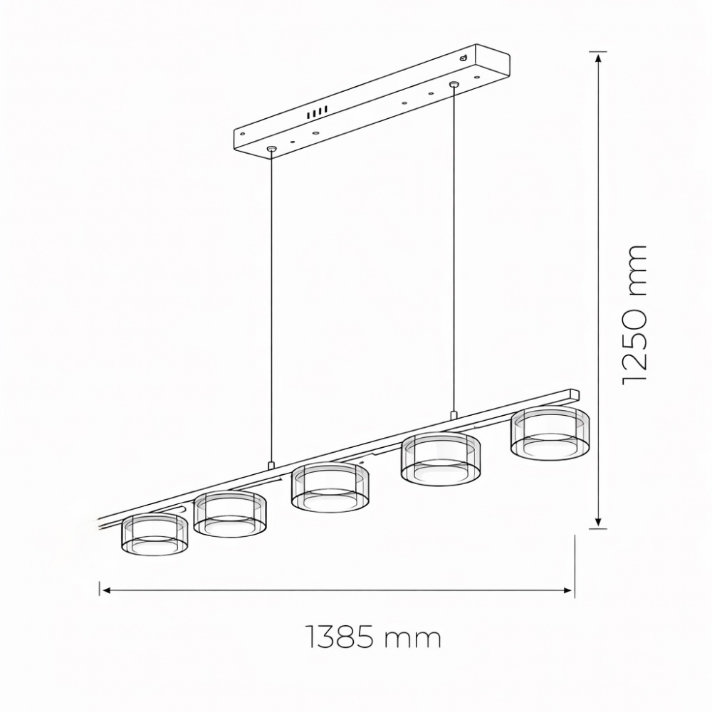 Люстра підвісна LIGHT SET DUSHA MS241-ZD5 5x12 Вт GX53 чорний із бурштиновим