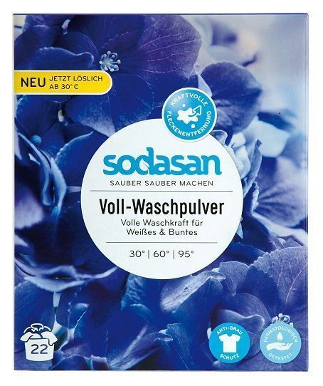 Стиральный порошок для машинной и ручной стирки Sodasan Heavy Duty со смягчителем воды и кислородным отбеливателем 1 кг