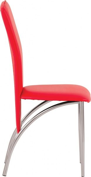 Стілець обідній Nowy Styl AMELY CHROME (BOX-4) (CH) V-27 хром/червоний