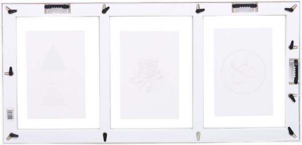 Фотоколаж Тріпл 50,5х24х2 см 3 фото 10x15 см білий 