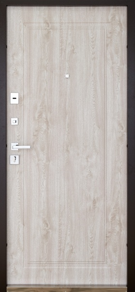 Дверь входная Abwehr КС (518+517) 096L (8019+ДБП) коричневый / дуб полярный 2050x960 мм левая