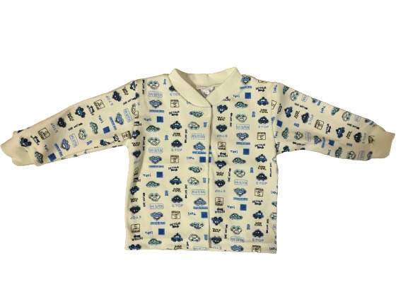 Кофта для хлопчика Моя планета машинки р.68 білий із принтом 