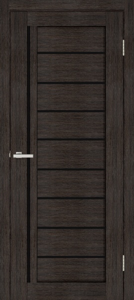 Дверне полотно ОМіС Lego 07 ВG ПО чорне скло 600 мм венге