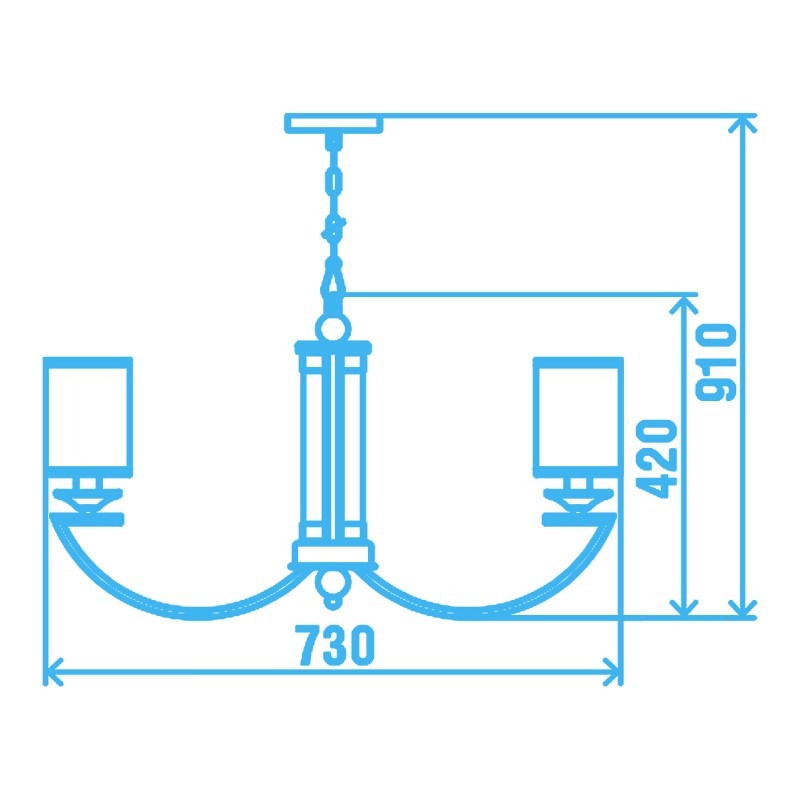 Люстра Victoria Lighting 8x40 Вт E14 золотий Ursula/PL8 gold