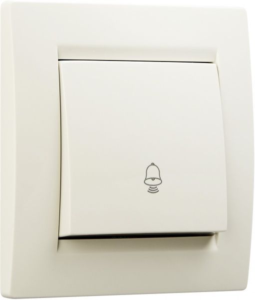 Выключатель кнопочный одноклавишный UP! (Underprice) One без подсветки 220В крем 706-0303-103