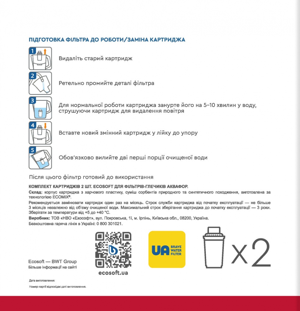 Картридж Ecosoft для кувшинов 2 шт.