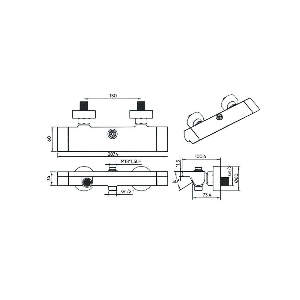 Душовий гарнітур FADO S.r.l Tokio MIX04033C хром