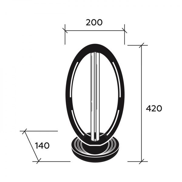 Светильник настольный бактерицидный Eurolamp с озонированием (овал) 38 Вт 2G11 черный 