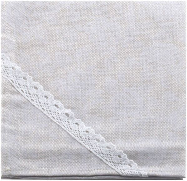 Серветка Прованс White Rose із мереживом 35x45 см білий із бежевим 