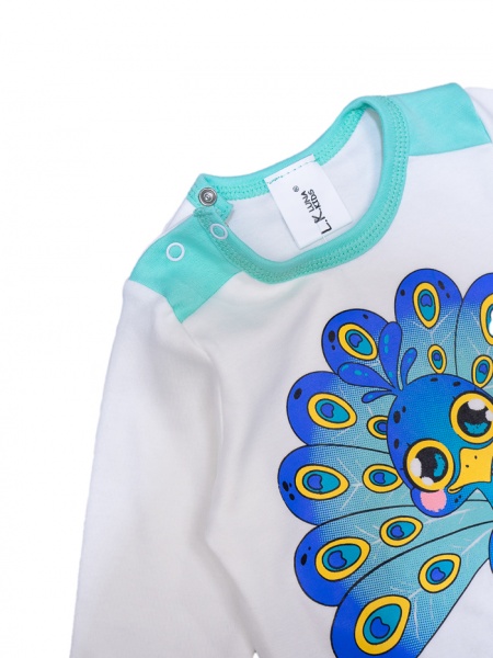 Пижама для девочек для девочек Luna Kids Маленький павлин р.122–128 ментол 0030 