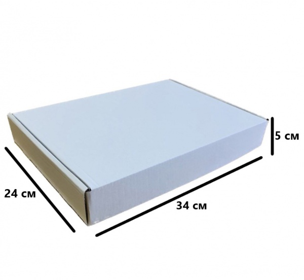Гофроящик самозбірний Т22 білий 340x240x50 мм