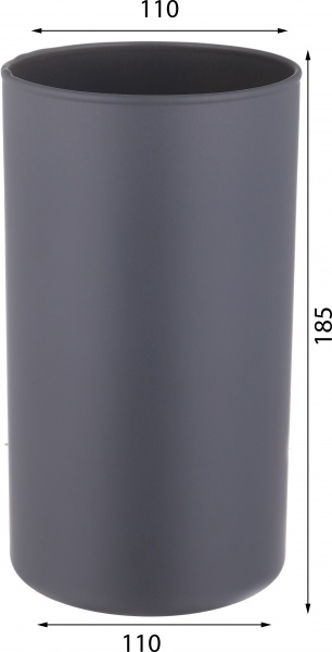 Ваза стеклянная Soft цилиндр 19,5 см серая 