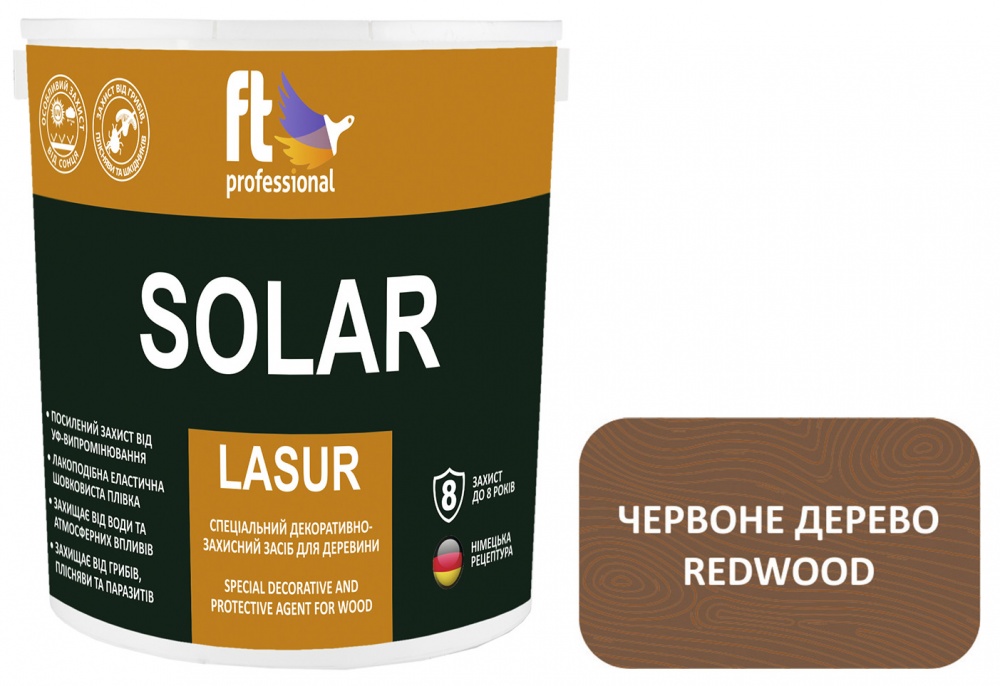 Защитное средство FT Professional SOLAR LASUR красное дерево шелковистый мат 2,3 л