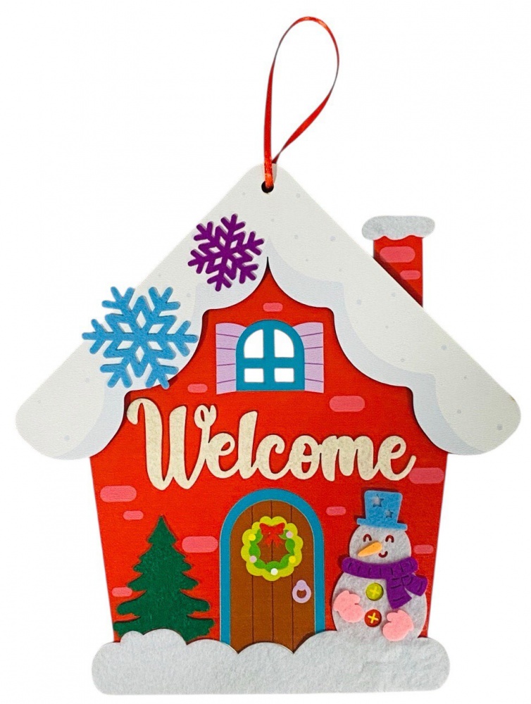 Декорація новорічна Аплі Краплі Будинок із МДФ «Новорічний»