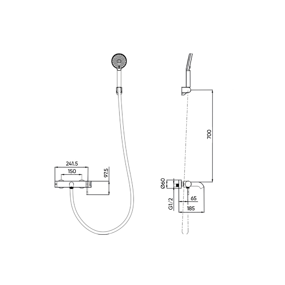 Смеситель для ванны FADO S.r.l в комплекте Lira матовый золотой MIX0702G
