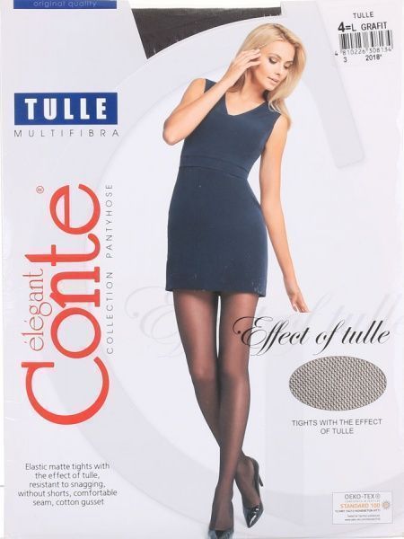 Колготки женские Conte Tulle 30 den р. 4 графитовый 1 шт. 